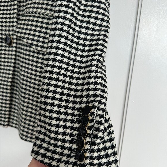 Veronica Beard Hutchinson Blazer Dickey Jacket Houndstooth Black/White Over - Picture 4 of 10